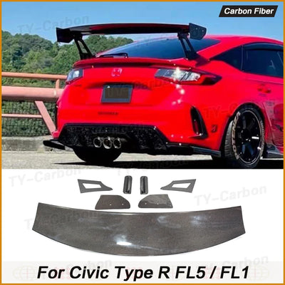 Becquet de Coffre Carbone Honda Civic Type R FL5 Style VRS 2022+ - vue de face - Becquet Voiture