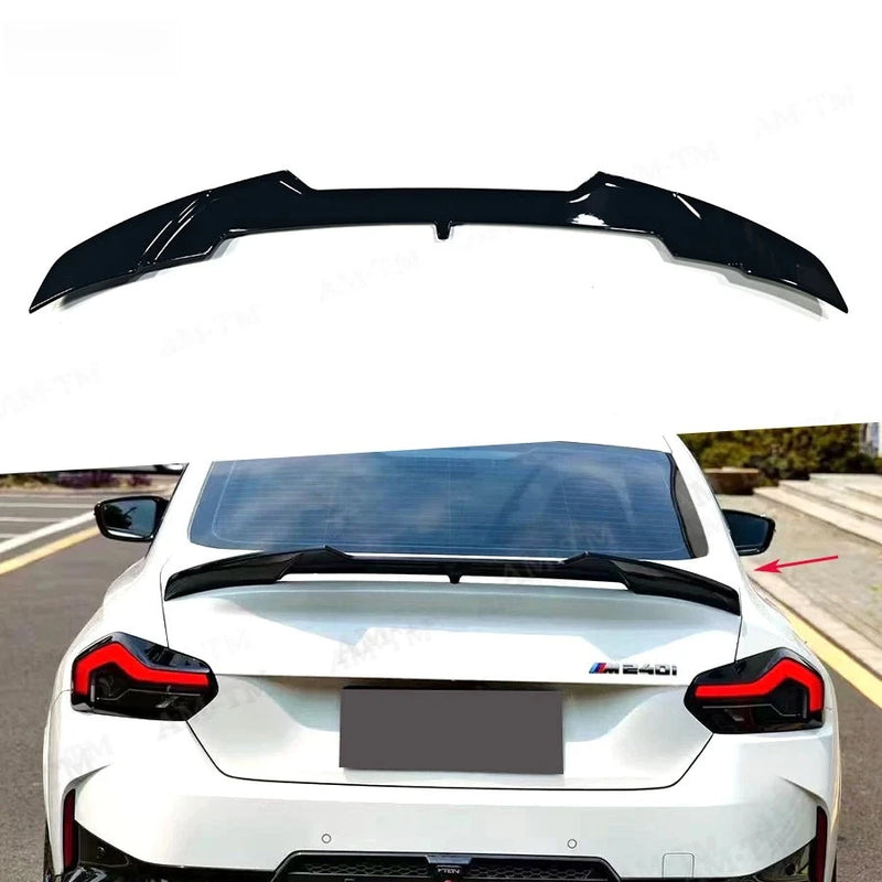 Becquet de Coffre Carbone Noir Brillant BMW Série 2 G42 M240i G87 M2 2022+ - vue de face - Becquet Voiture