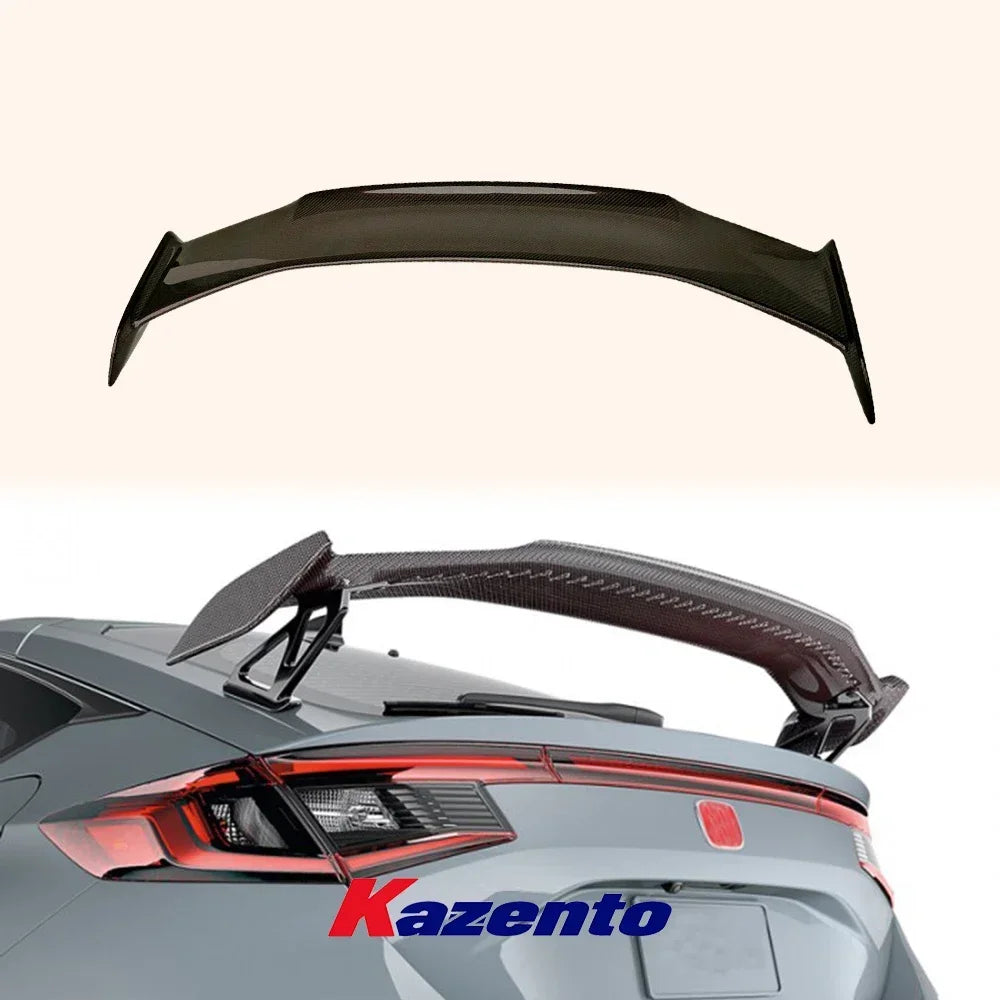 Becquet de Coffre Fibre de Carbone Rouge Honda Civic Type R FL5 2022+ - vue de face - Becquet Voiture