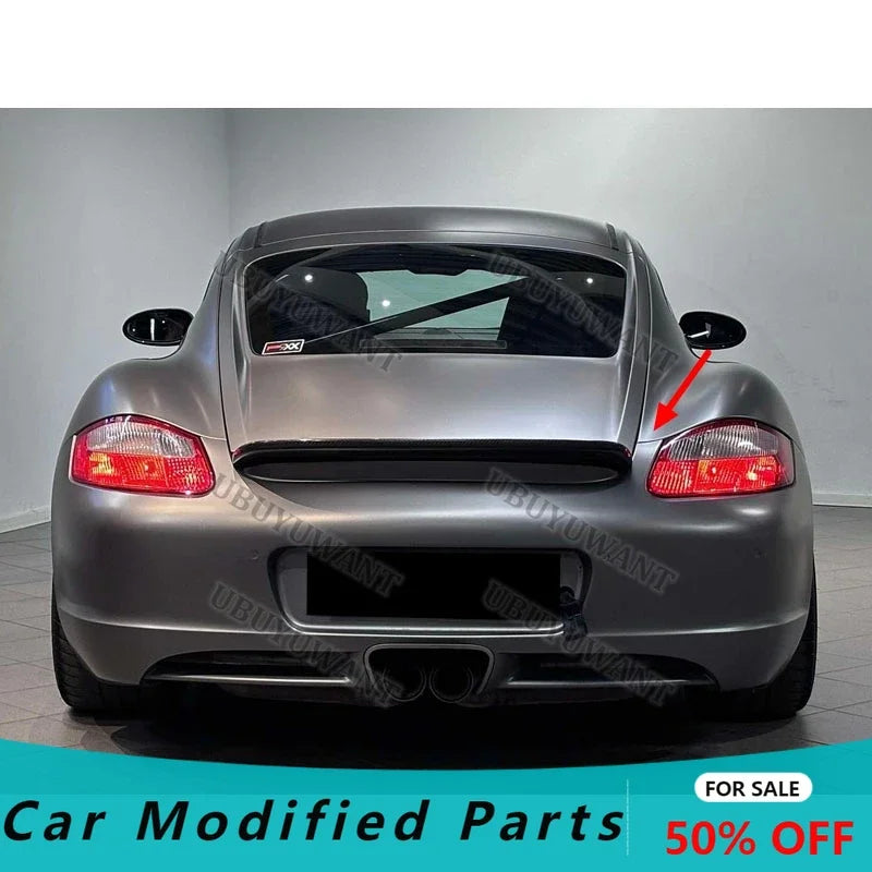 Becquet Ducktail Porsche 987 Cayman Coupé 2005-2012 Carbone - vue de face - Becquet Voiture