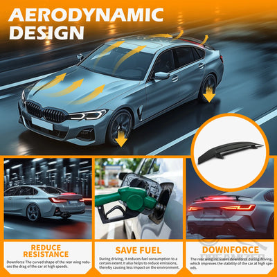 Becquet Électrique Universel ABS LED Aileron Rétractable - installé sur véhicule - Becquet Voiture