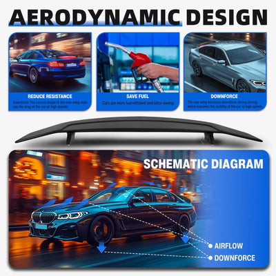 Becquet Électrique Universel ABS LED Aileron Rétractable - vue de profil 2 - Becquet Voiture