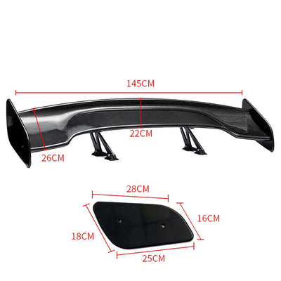 Becquet GT Universel Carbone 145cm Sport Tuning - installé sur véhicule - Becquet Voiture