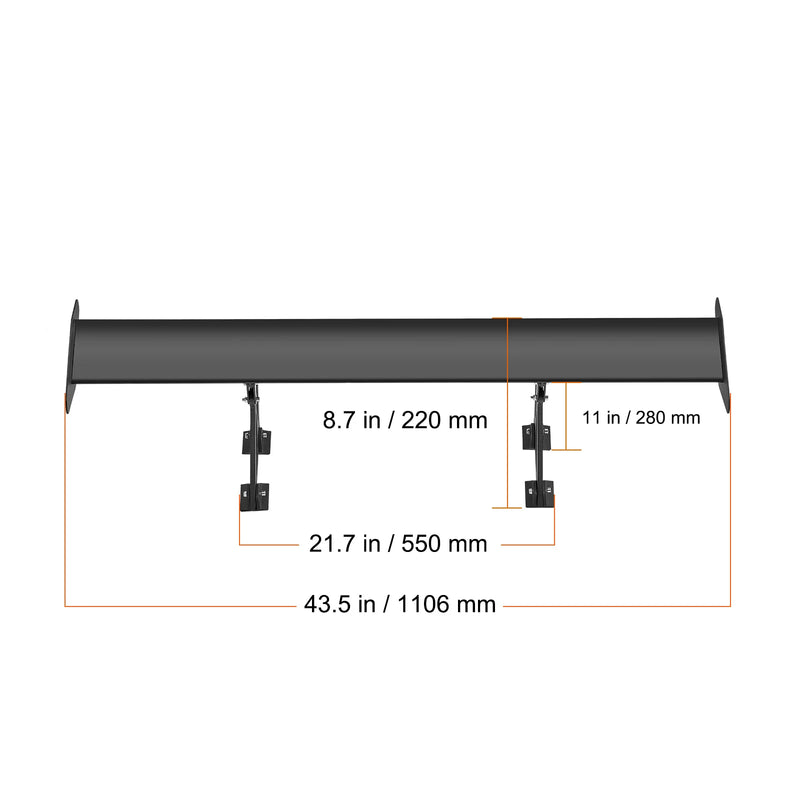 Universeller GT-Doppel-Flügelspoiler JDM Drift 53 Zoll - Montagedetail 2 - Becquet Voiture
