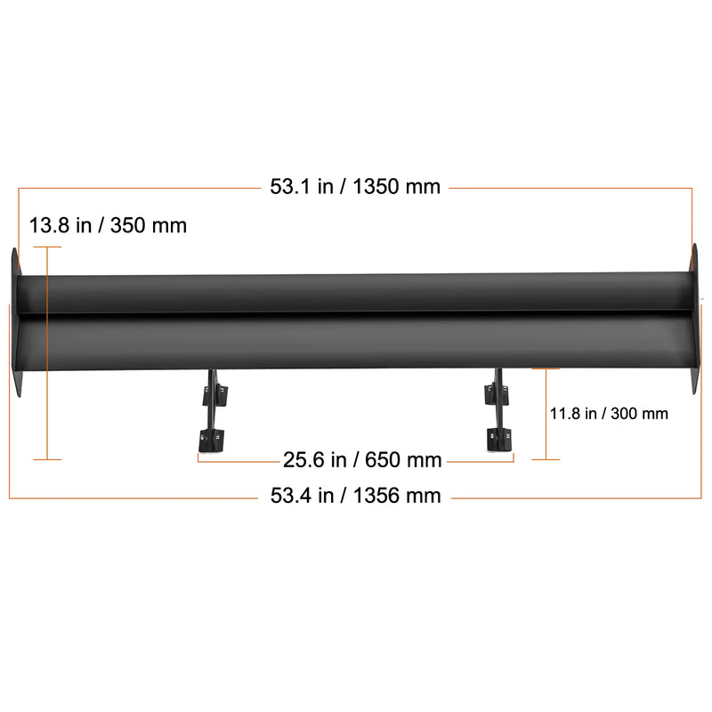 Universeller GT-Doppel-Flügelspoiler JDM Drift 53 Zoll - Nahansicht 2 - Becquet Voiture