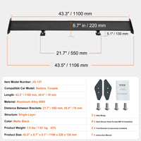 Universeller GT-Flügel-Spoiler aus Aluminium, 110 cm, verstellbar - Studio-Packshot 2 - Becquet Voiture