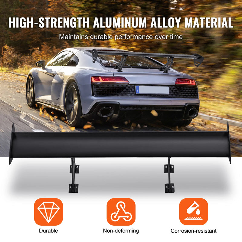Universeller GT-Flügel-Spoiler aus Aluminium, 110 cm, verstellbar - Rückansicht - Becquet Voiture