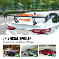 Universeller GT-Flügel-Spoiler aus Aluminium, 110 cm, verstellbar - Seitenansicht - Becquet Voiture