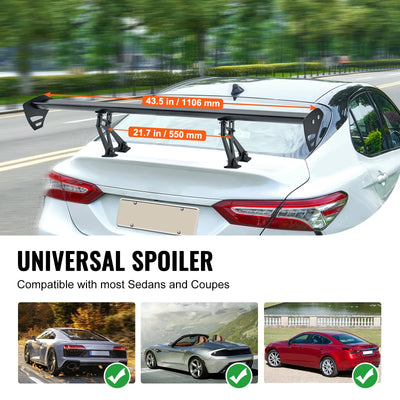 Becquet GT Wing Universel Aluminium 110cm Réglable - vue de profil - Becquet Voiture