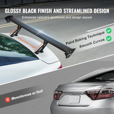 Becquet GT Wing Universel Aluminium 110cm Réglable - vue de trois-quarts - Becquet Voiture