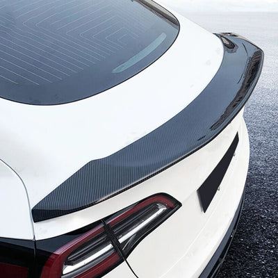 Becquet Look Carbone Tesla Model 3 V Style Ducktail 2017-2022 - vue de dessus - Becquet Voiture
