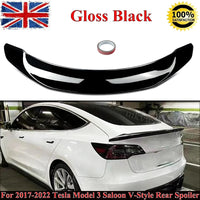 Becquet Look Carbone Tesla Model 3 V Style Ducktail 2017-2022 - vue de face - Becquet Voiture