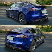 Becquet Look Carbone Tesla Model 3 V Style Ducktail 2017-2022 - vue de profil - Becquet Voiture