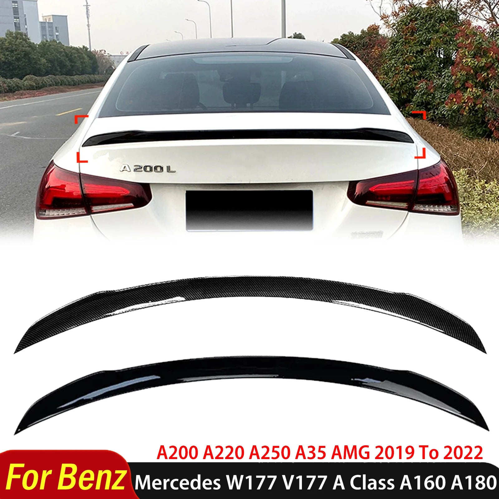 Becquet Mercedes Classe A W177 A35 AMG 2019-2022 - vue de face - Becquet Voiture