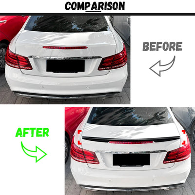Becquet Mercedes Classe E Coupé W207 C207 2009-2016 - détail du montage - Becquet Voiture