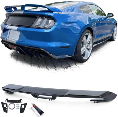 Becquet Noir Brillant Ford Mustang Coupe Look Performance 500 V2 - vue de face - Becquet Voiture