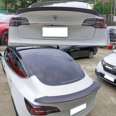 Becquet Tesla Model 3 V Style Carbone 2017-2022 - vue de dessus 2 - Becquet Voiture
