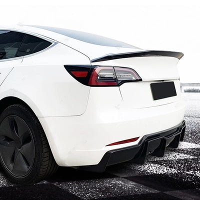 Becquet Tesla Model 3 V Style Carbone 2017-2022 - vue de dessus - Becquet Voiture
