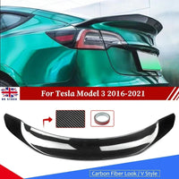 Becquet Tesla Model 3 V Style Carbone 2017-2022 - vue de face - Becquet Voiture