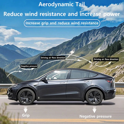 Becquet Tesla Model Y Juniper 2025 Blade Carbone - installé sur véhicule - Becquet Voiture