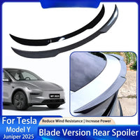 Becquet Tesla Model Y Juniper 2025 Blade Carbone - vue de face - Becquet Voiture