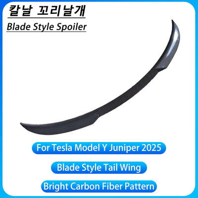 Becquet Tesla Model Y Juniper 2025 Blade Carbone - vue de trois-quarts 2 - Becquet Voiture