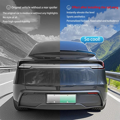 Becquet Tesla Model Y Juniper 2025 Blade Carbone - vue de trois-quarts - Becquet Voiture