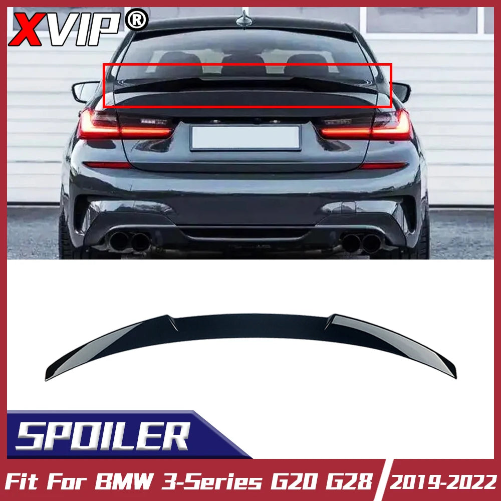 Becquet Toit BMW Série 3 G20 M4 Style Noir Brillant - vue de face - Becquet Voiture