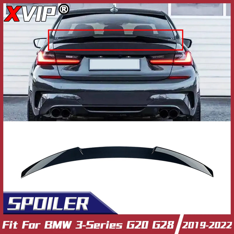 Becquet Toit BMW Série 3 G20 M4 Style Noir Brillant - vue de face - Becquet Voiture