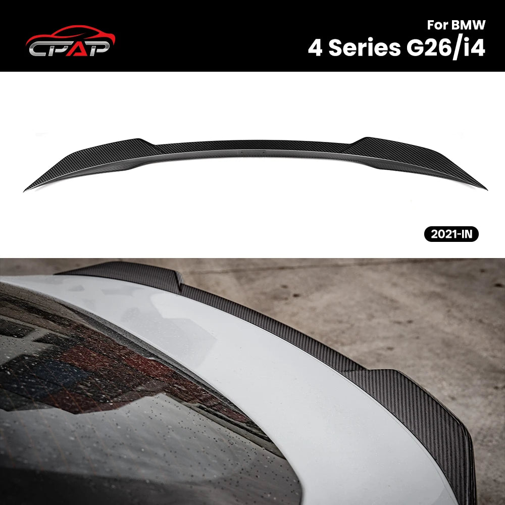Becquet Toit BMW Série 4 G26 i4 MP Style Carbone - vue de face - Becquet Voiture