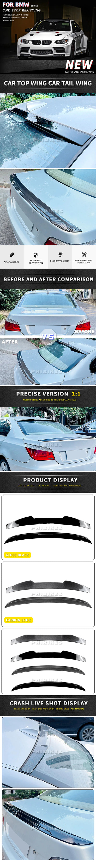Becquet Toit BMW Série 5 E60 M5 M4 Style 2004-2010 - détail du montage - Becquet Voiture
