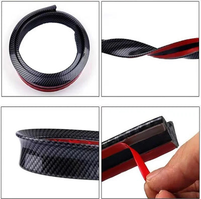 Becquet Universel 5D Souple 1.5m Carbone Noir Mat Brillant - en situation - Becquet Voiture