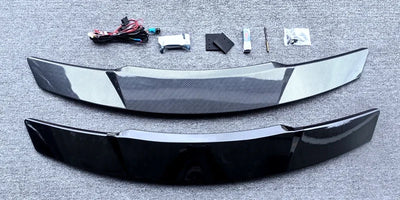 Becquet Universel Électrique LED Lift Carbone ABS - installé sur véhicule - Becquet Voiture