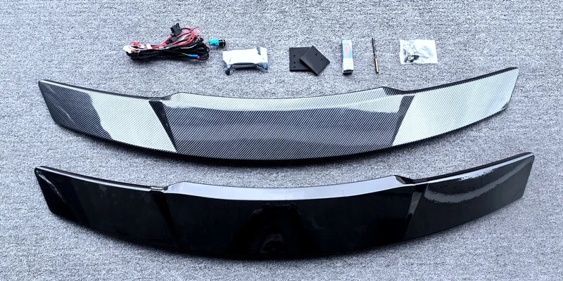 Universal Electric LED Lift Carbon ABS Spoiler - fitted on vehicle - Becquet Voiture