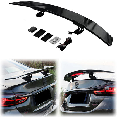 Becquet Universel Électrique LED Lift Carbone ABS - vue de face - Becquet Voiture