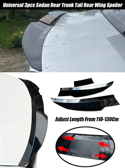 Becquet Universel Sedan Réglable 117-127cm 3 Pièces - détail du montage - Becquet Voiture