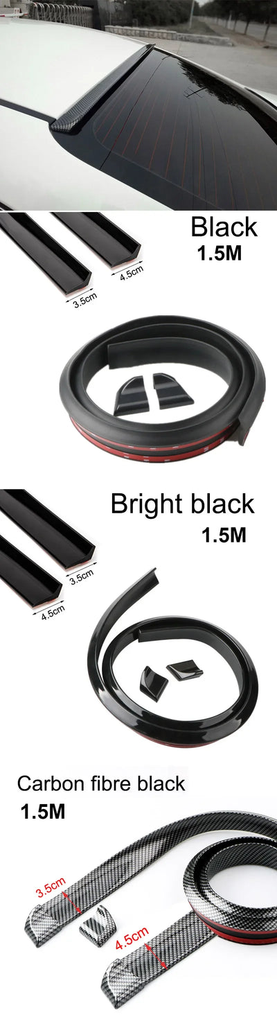 Becquet Universel Souple 1.5m Look Carbone Noir Mat Brillant - détail du montage - Becquet Voiture