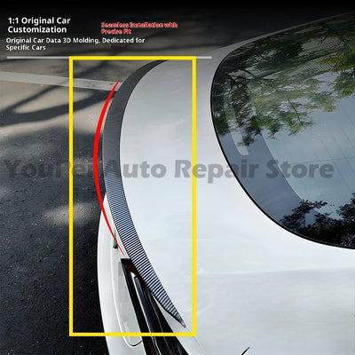 Becquet Universel Tesla Model 3 Y Carbone Sport - détail du montage - Becquet Voiture