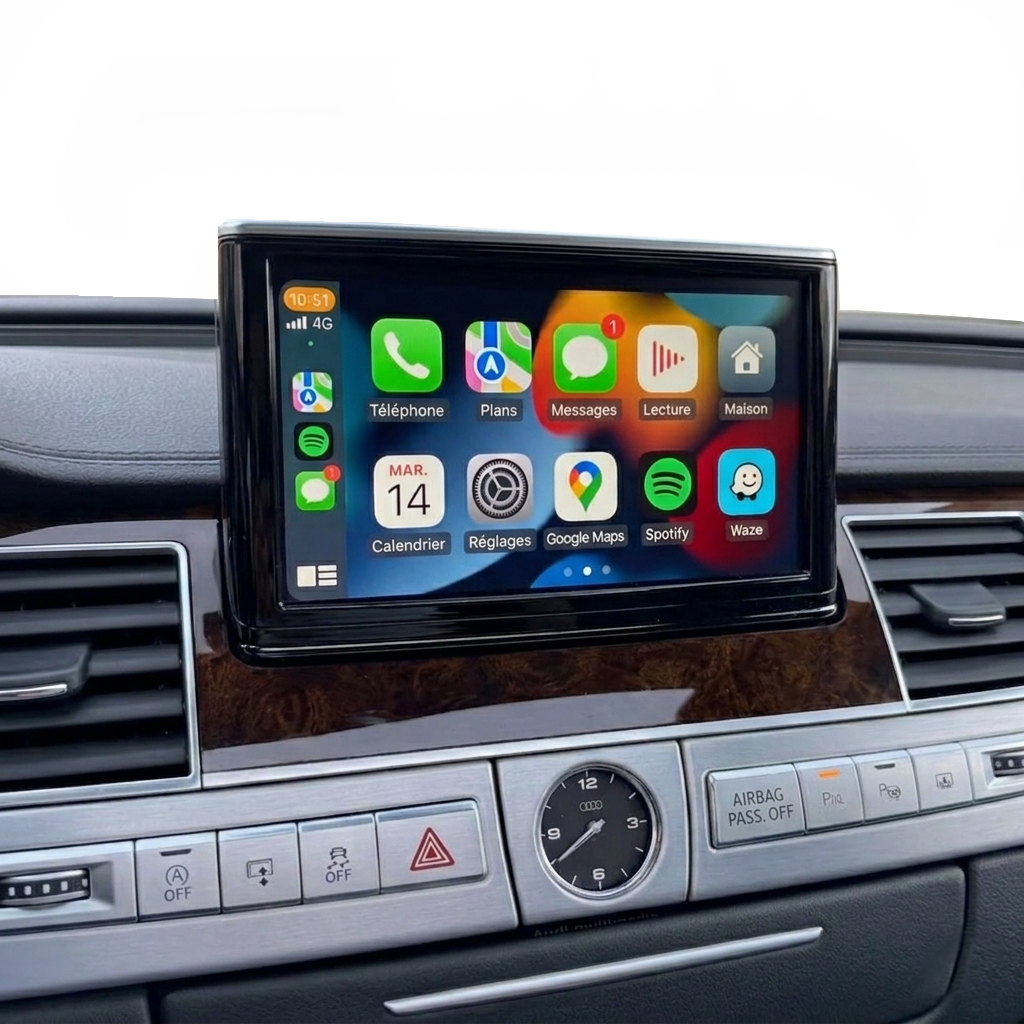 Boîtier Android Auto Apple CarPlay Audi A8 D4 2009-2017 - vue de face - Becquet Voiture