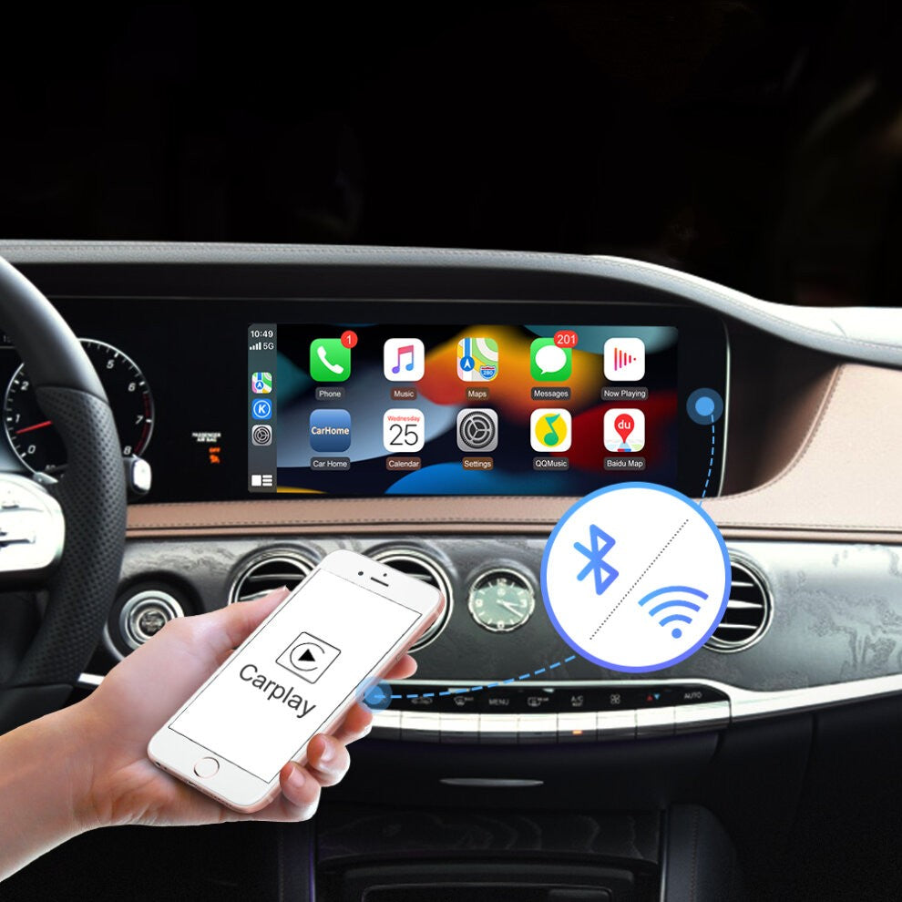 Boîtier Android Auto Apple CarPlay Mercedes Classe S Coupé C217 - vue de face - Becquet Voiture