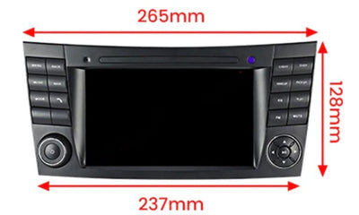 Boîtier Autoradio Connecté Android Auto CarPlay Mercedes Classe E W211 - vue de trois-quarts - Becquet Voiture