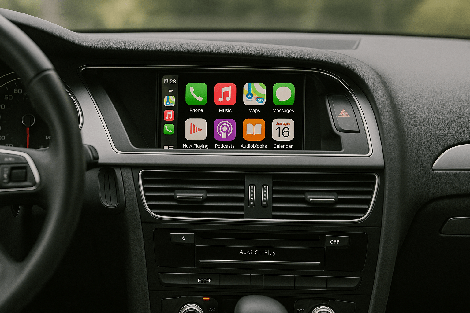 Boîtier CarPlay Android Auto Audi A4 B8 2007-2016 MMI - vue de face - Becquet Voiture