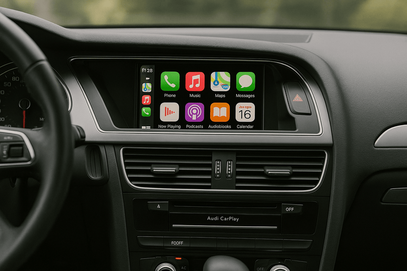 Boîtier CarPlay Android Auto Audi A4 B8 2007-2016 MMI - vue de face - Becquet Voiture