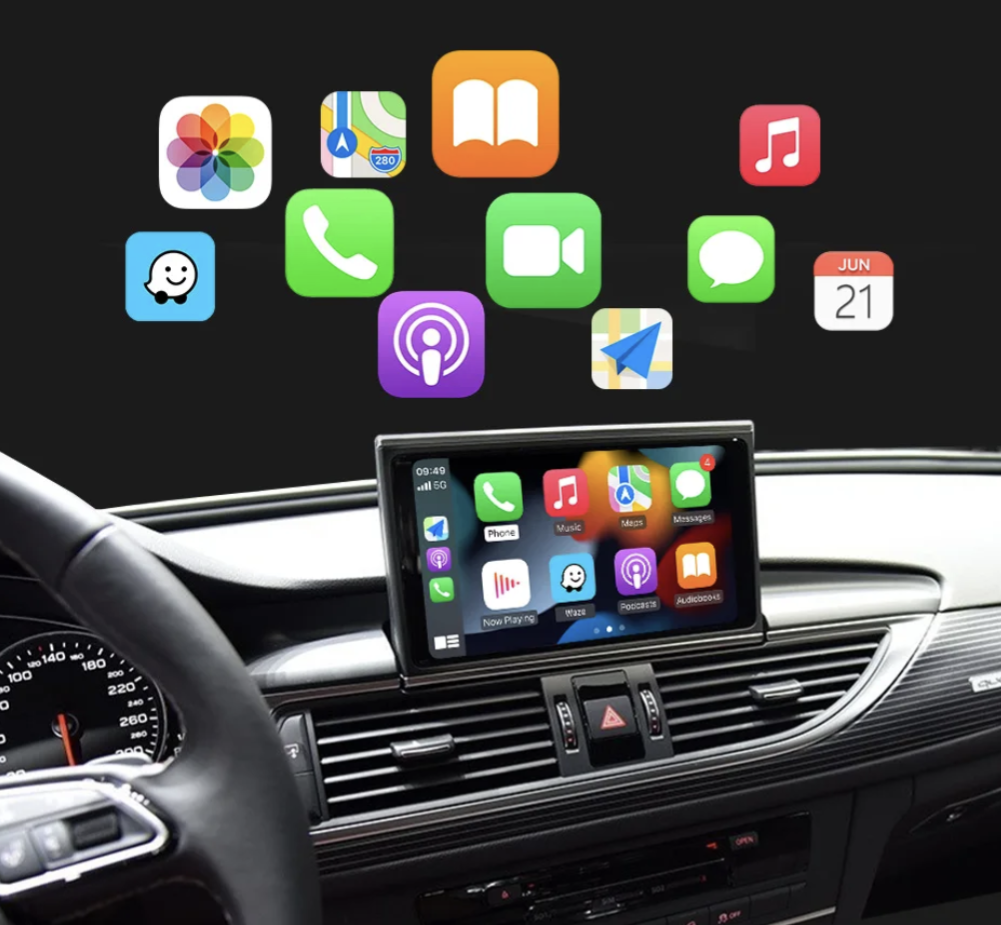 Boîtier CarPlay Android Auto Audi A6 C7 2010-2018 MMI - vue de face - Becquet Voiture