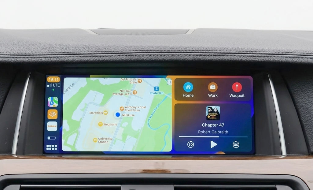 Boîtier CarPlay Android Auto BMW Série 5 F10 CIC NBT - vue de face - Becquet Voiture