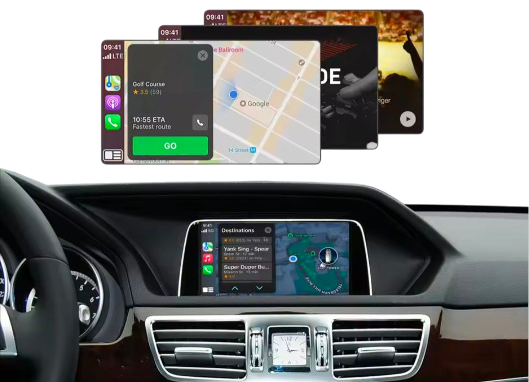 Boîtier CarPlay Android Auto Mercedes Classe E W212 - vue de face - Becquet Voiture