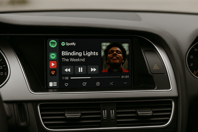 Boîtier Interface Android Auto Et Apple CarPlay Pour Audi A4 S4 B8 2007-2016 - détail du montage - Becquet Voiture