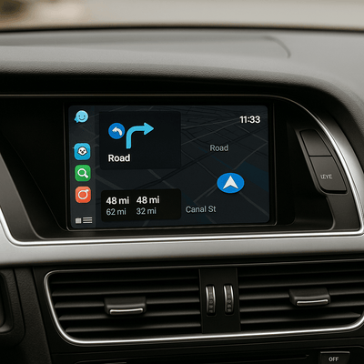 Boîtier Interface Android Auto Et Apple CarPlay Pour Audi A4 S4 B8 2007-2016 - packshot studio - Becquet Voiture