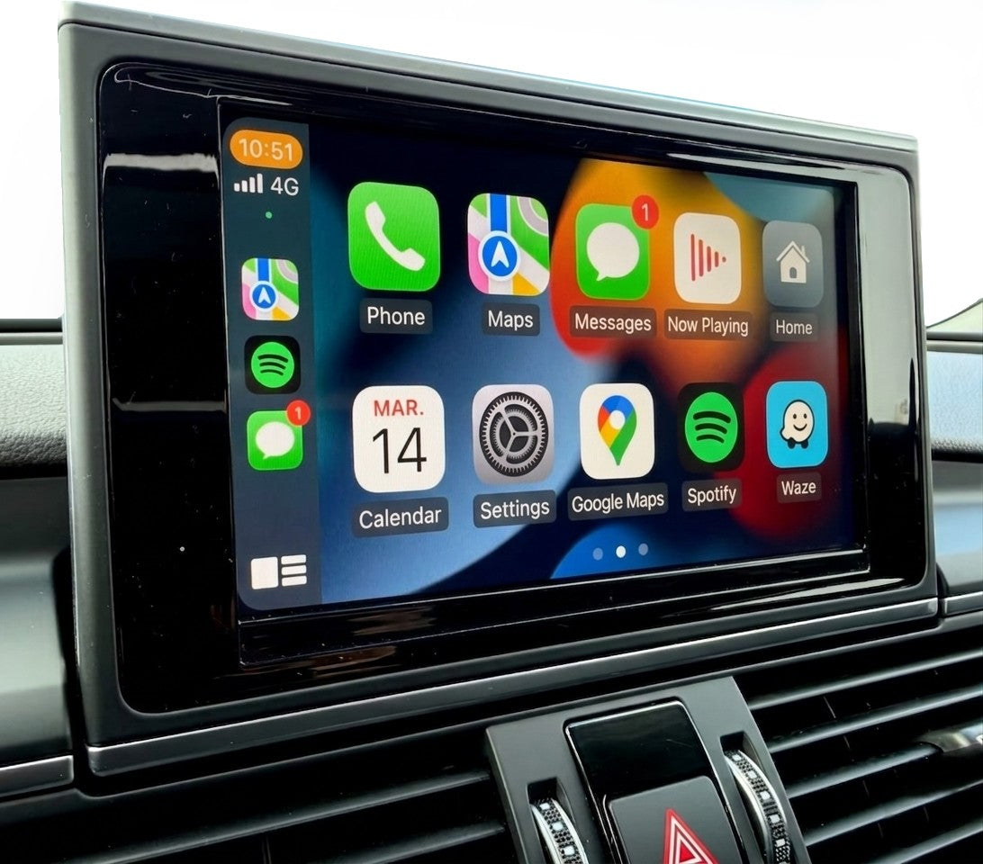 Boîtier Interface Android Auto Et Apple CarPlay Pour Audi A6 C7 2010-2018 - vue de face - Becquet Voiture