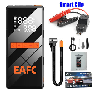 Booster de Batterie Démarreur 1200A 12V avec Compresseur d'Air - détail du montage - Becquet Voiture